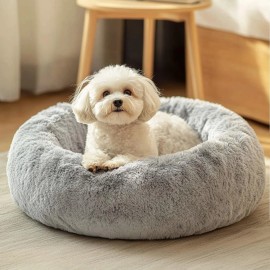 Jollyvogue & Cat Bed Calming AntiAnxiety Pet Bed for Small Dogs, Fluffy Donut Cushion and
