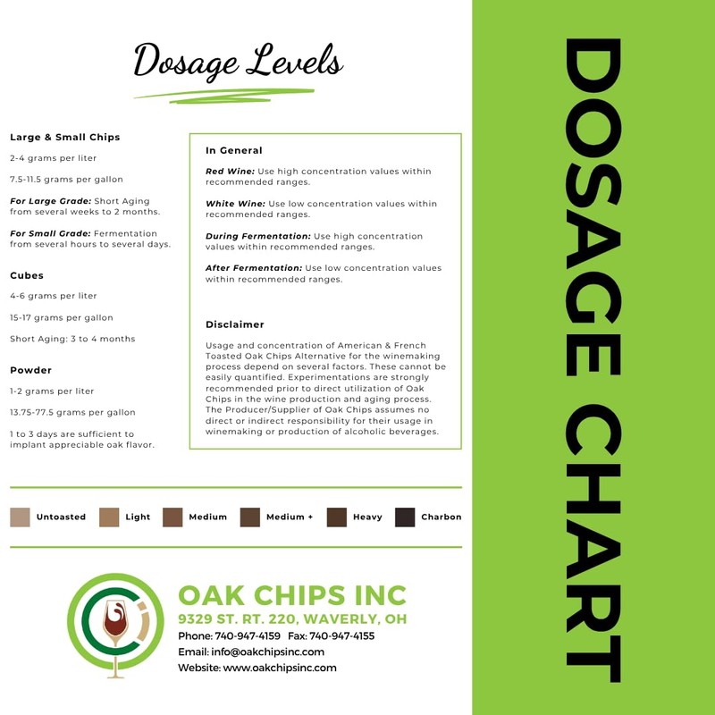 Oak Chips Inc. American Oak Chips Large Grade (Screened) for