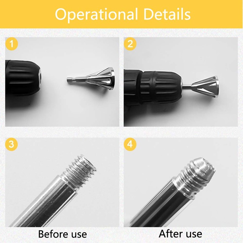 2Pcs Deburring External Chamfer Tool Stainless Steel Deburring Drill Bit