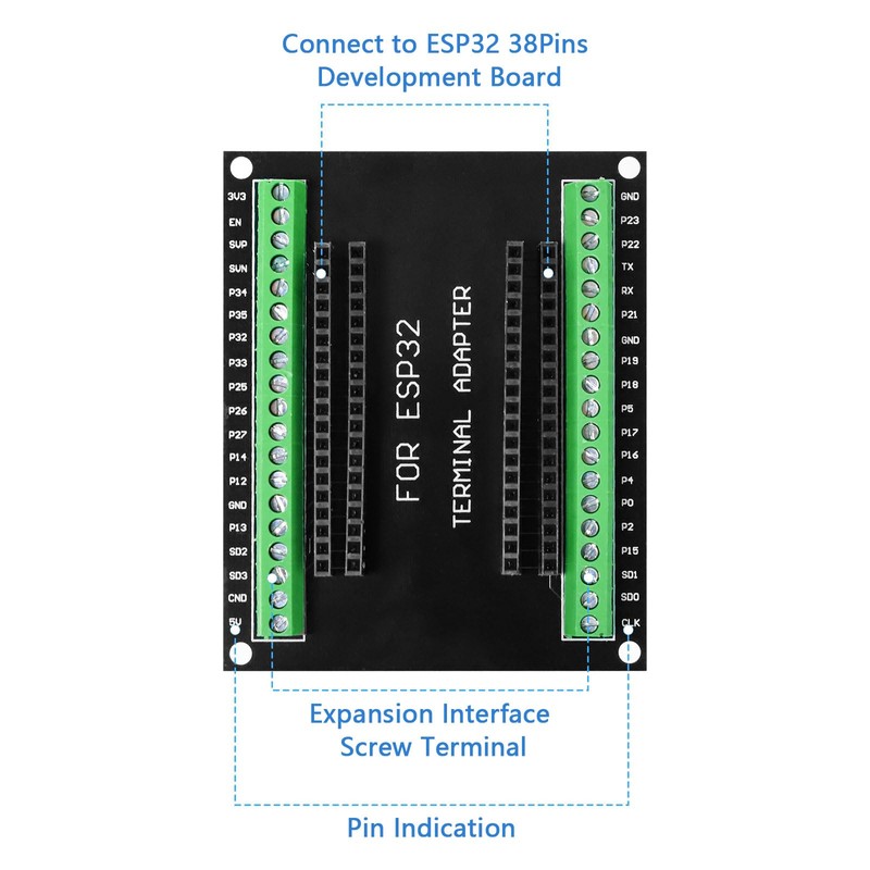 APKLVSR Pack of 3 ESP32 Breakout Board GPIO 1 in