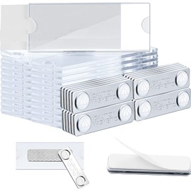 Magnetic Name Tags Kit Acrylic Name Badge Holders Clear Label Holders with Blank Printable Paper Inserts Name Badge Magnets Magnetic Name Badge Holder Custom Name Tag for School Office(20 Pieces)