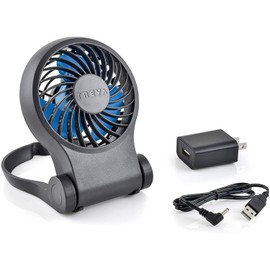 Treva 3.5 Inch Portable Desk Fan with USB Port - Small, Compact, Powerful Airflow, AC Adapter Included - 2 Pack