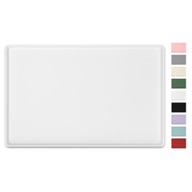 NPOOYI Silicone Art Mat for Crafts, 12" x 19" Waterproof Non-Slip Painting Mat for Kids with Raised Sides, Protects Surfaces Perfectly for Crafts, Legos, Slime, Resin, Paint & Jewelry-Making, White