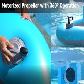 NBJIALIN Motorized Pool Thruster for Inflatable River Tube Float - Electric Pool Floater Propeller Accessories Motorized Pool Propeller for River Run Tubes Floating