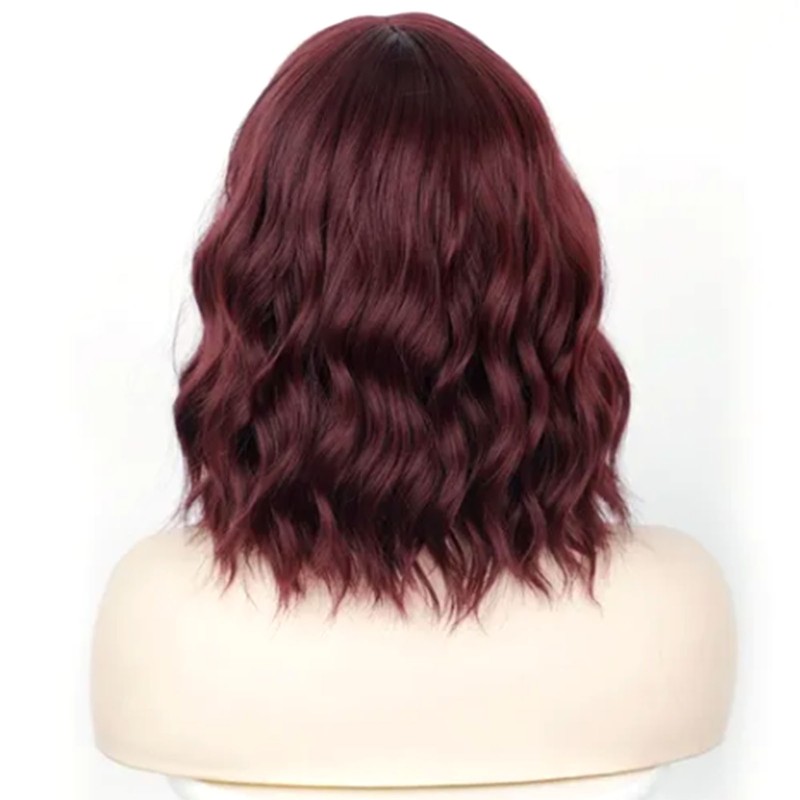 Women Wig Wine Red Button Hair Net Portable Compact Practical