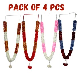 (PACK OF 4) Hajj And Ummrah Artificial roses Garland Wedding Mala Multipurpose Use (4)