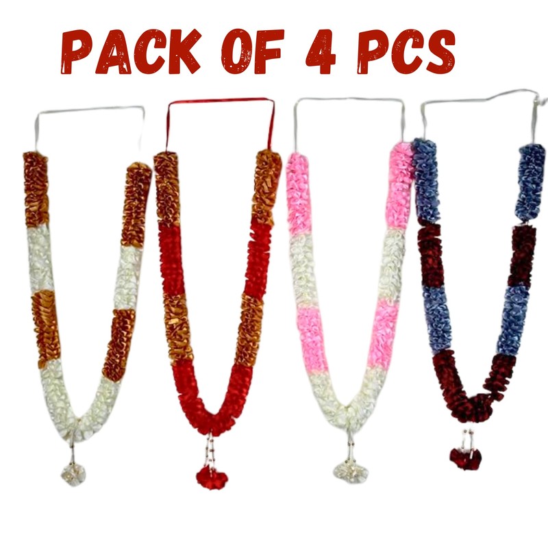 (PACK OF 4) Hajj And Ummrah Artificial roses Garland Wedding