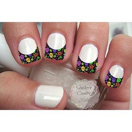 Sugar Skull French Tips Nail Art Decals Set 3