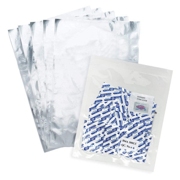 (20) Mylar Bags 4mil 1 Gallon 10"x16" + (20) 300cc Oxygen Absorbers for Long Term Emergency Food Storage Combo