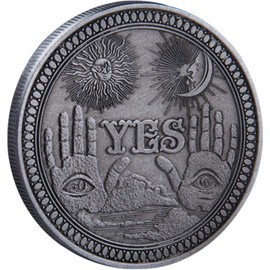 CHAOYUELYF Yes No Decision Coin Challenge Coin Souvenir Coin Stereoscopic Commemorative Skull Pattern Coin for Collection Gift Toss Game Collector