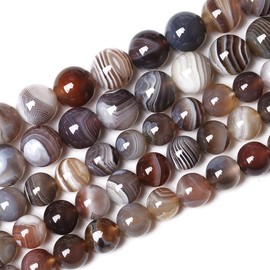 90 piezas de ágata natural Sardonyx de Botswana AAA de 4 mm para hacer joyas, piedra de energía cristal, poder curativo, pulsera y collar de 15 pulgadas (ágata Sardonyx de Botswana, 4 mm)