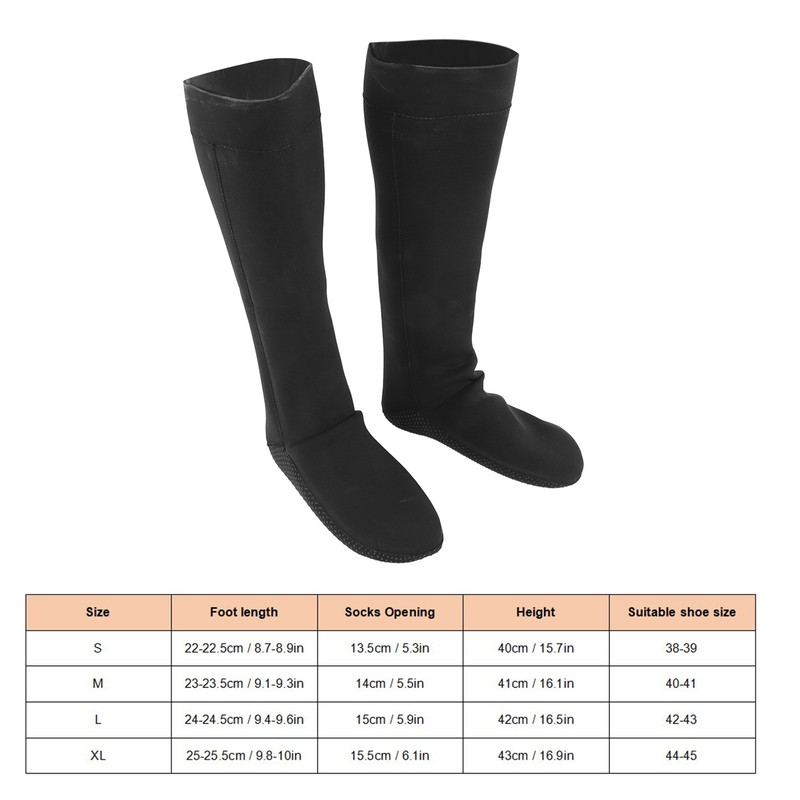 3mm Thermal Diving Socks Neoprene Quick Drying Long Dive Water