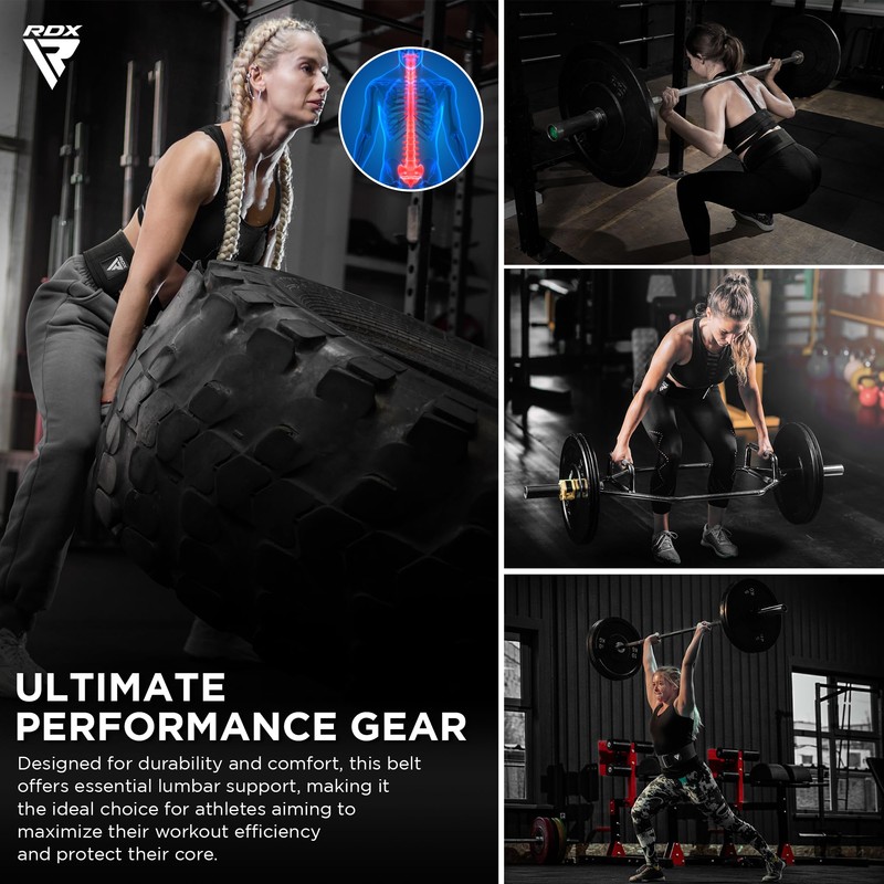 RDX Weight Lifting Belt 4” Adjustable Back Lumbar Support Bodybuilding,