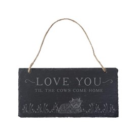 CGB Giftware | Bramble Farm Love You Til The Cows Come Home - Illustrated Slate Sign | Farmyard | Home Decor | Homeware | Rustic Decor | Slate Sign | GB07537