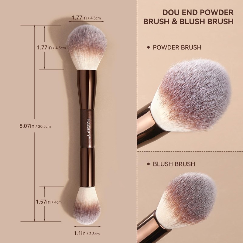 Foundation Makeup Brushes, MAGEFY 2Pcs Double Ended Makeup Brush Foundation