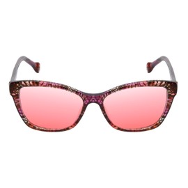 Calabria Whimsical Cat Eye FL-41 Reading Glasses +0.25 Red Pink Stripes Women Blue Light Sensitivity Migraine FL41 Readers