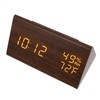 CORHAD Elegant Triangle Design Led Alarm Clock Temperature and Humidity