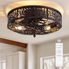 MOOONICHE 20" Ceiling Fan with Light and Remote, Farmhouse Bladeless