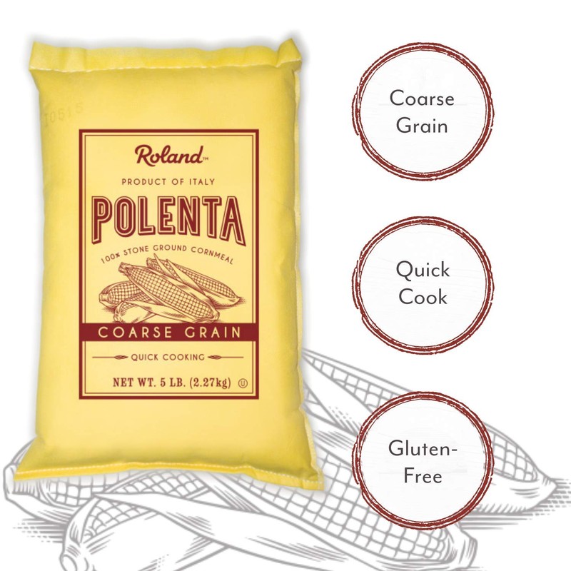 Roland Foods Course Grain Yellow Polenta from Italy, 5 Lb