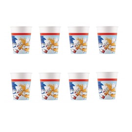 ALMACENESADAN 8435510323158 2315 Pack Party or Birthday Sonic 8 Paper Cups 200 ml