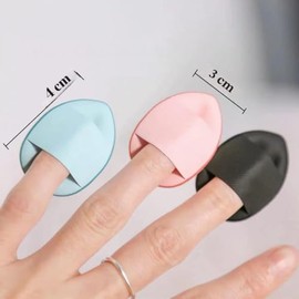 "Ainvhh "40 PCS Mini borla de maquillaje triangular borla de maquillaje suave para los dedos esponja fijadora de maquillaje polvos minerales polvos co