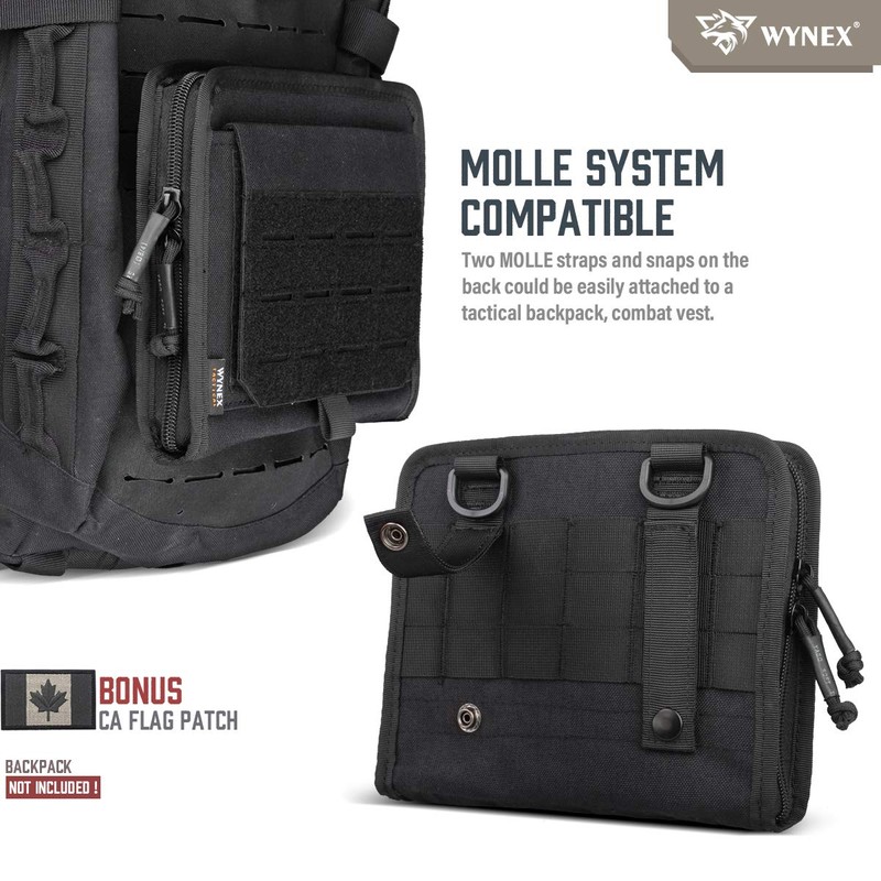 WYNEX Tactical Folding Admin Pouch, Molle Tool Bag of Laser-Cut