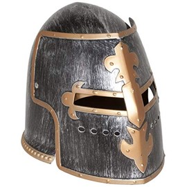 Jacobson Hat Company Men's Antiqued Pewter Knight Helmet, Silver, Adult