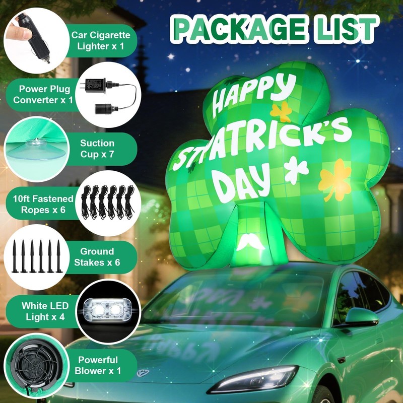 Wabolay 5FT St Patricks Day Inflatables Decorations Outdoor Blow Up