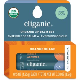 Cliganic Organic Lip Balm 2 pack - Orange Shake