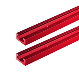 Seekliny 2pcs T-Track for Woodworking 48" Red Double-Cut Pre-Drilled, 48 inch Universal Aluminum T Tracks Dark Red