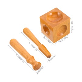 LALAFINA Wooden Doming Dapping Blocks DIY Jewelry Tool Kit Square Punches for Craft Projects