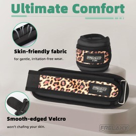 Frelaxy Ankle Weights Sets for Women Men Kids 1lb 2lb 3lb Pairs with Adjustable Straps, Strength weighted for Physical Therapy Running Walking Fitness Gym Workout (Leopard, 2 lbs x 2)