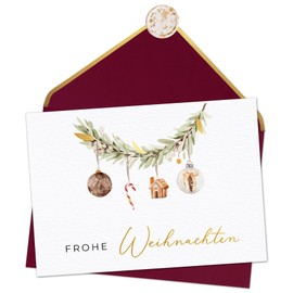 Joli Coon Christmas Cards 50 Pieces with Christmas Envelope and Wax Seal - Christmas Cards with Envelope Set of 50