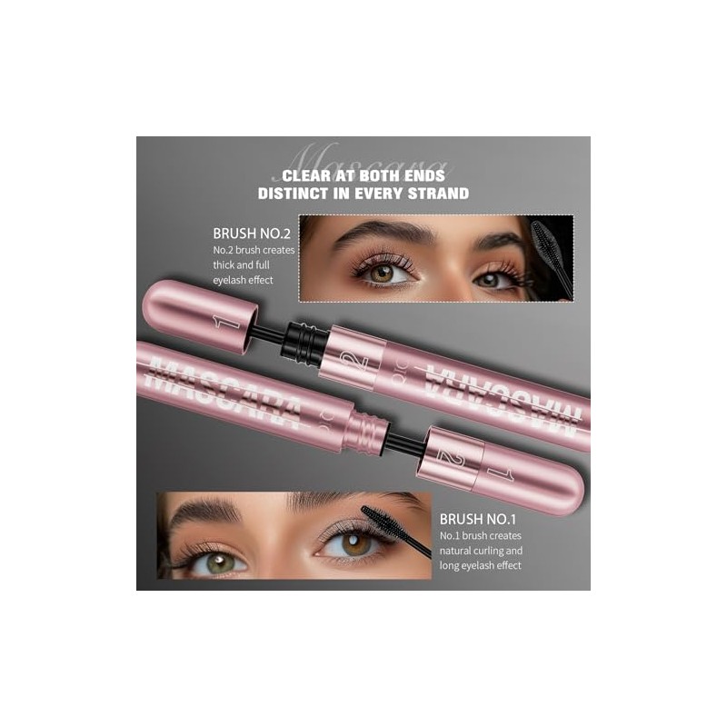 W3W 3 Pack 2in1 Mascara Set, 4D Silk Fiber Lash