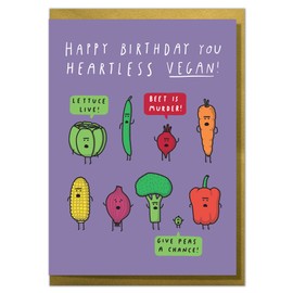 Happy Birthday You Heartless Vegan! Funny Vegan Birthday Card