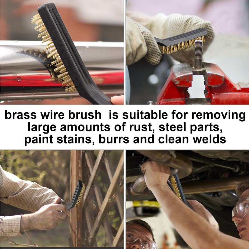 6 Pieces Brass Wire Brush Set Scratch Brush Set for
