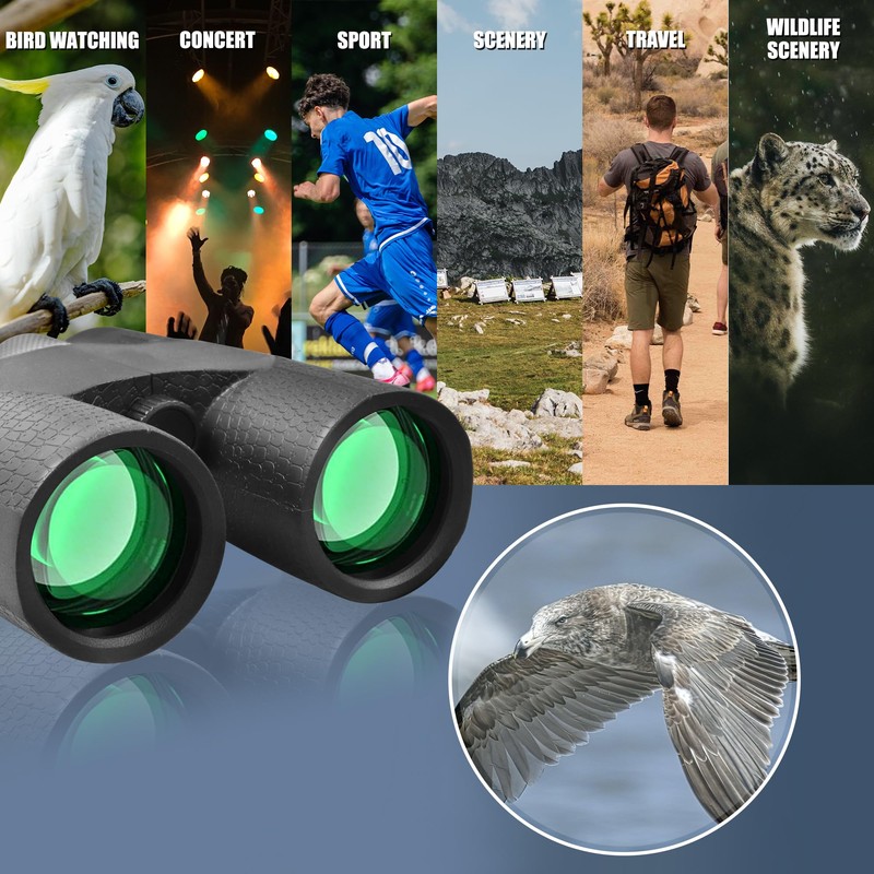 8x42 Compact Binoculars -BK7 Prism -Gifts for Adults and Kids,