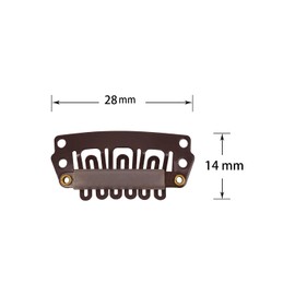 50 Pcs Metal U-Shape Snap Clips 28mm 6-Teeth Wig Clips with Rubber for Hair Extensions Hairpieces (Dark Brown)