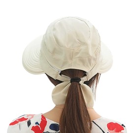 XGOPTS Removable Summer Cap Large Brim Sun Hat Adjustable Sun Protection Beach Hat Women Girls Visor Cap Outdoor Golf Women's Hat Sports Breathable Hat with Zip Travel Hiking, beige