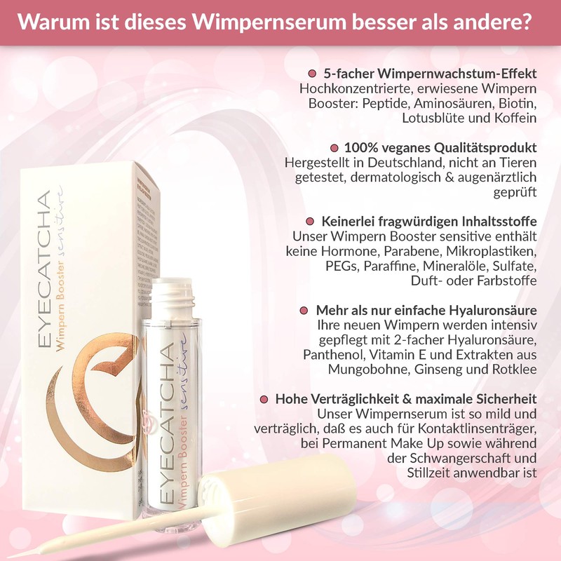 EYECATCHA Sensitive Eyelash Serum 3 ml - Vegan with Biotin