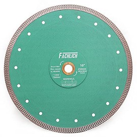 FACHLICH Diamond Porcelain Saw Blade - 10" Diamond Blade 250MM Dry Wet Tile Cutting Discs with X Teeth Turbo Mesh Rim for Ceramic Tile Porcelain Granite Marbles