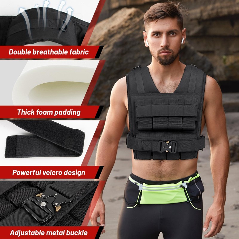 Weighted Vest Men 26lbs | 35lbs | 45lbs, Weighted Workout
