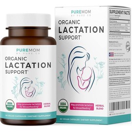 USDA Organic Lactation Supplement | Boost Milk Supply for Nursing Moms | Herbal Breastfeeding Support with Fenugreek, Fennel & Milk Thistle | 60 Vegan Capsules