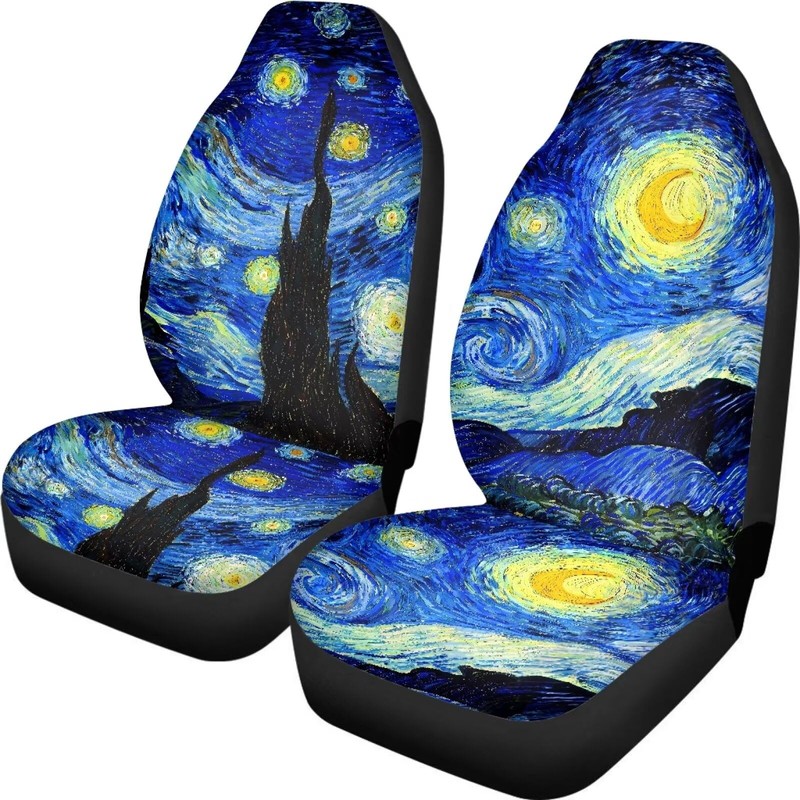 LACIYISON Starry Night Pattern Thicker Car Seat Covers Comfortable Cozy