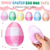 Leyndo 24pcs Pastel Plaid Plush Easter Egg Toys for Medium
