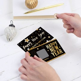 40PCS Happy New Year DIY Scratch-Off Cards 2023–New Year’s Eve Party Game Supplies Favors