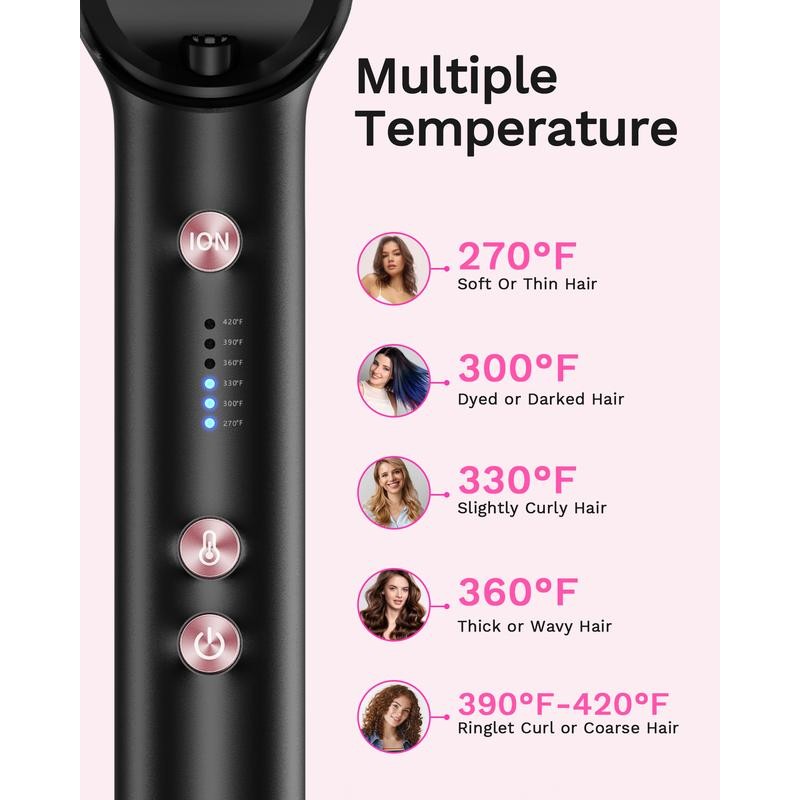 Wavytalk Sleek Sweep Ionic Hair Straightener Brush:_rose gold