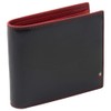 Golbe 1021 Italian Leather Bifold Wallet c/e (Black/Red), multicolor (black