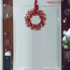 18 Inch Pre-lit Red Holly Berry Christmas Wreath for Front