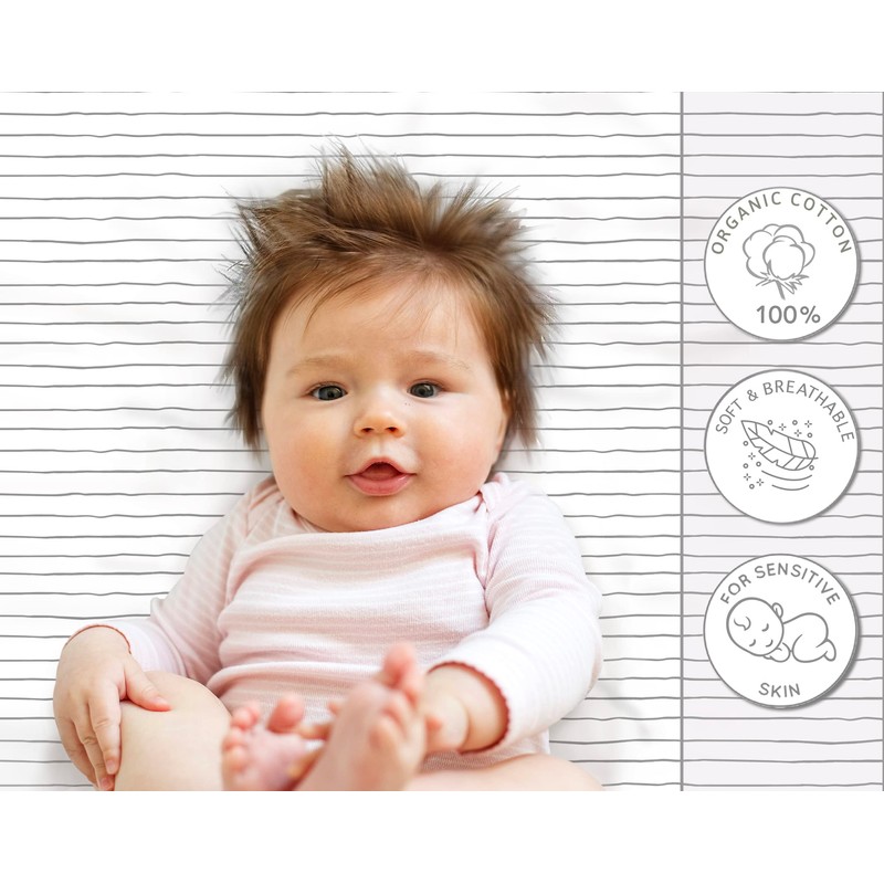 100% Organic Cotton Pack n Play Mini Crib Sheet 2